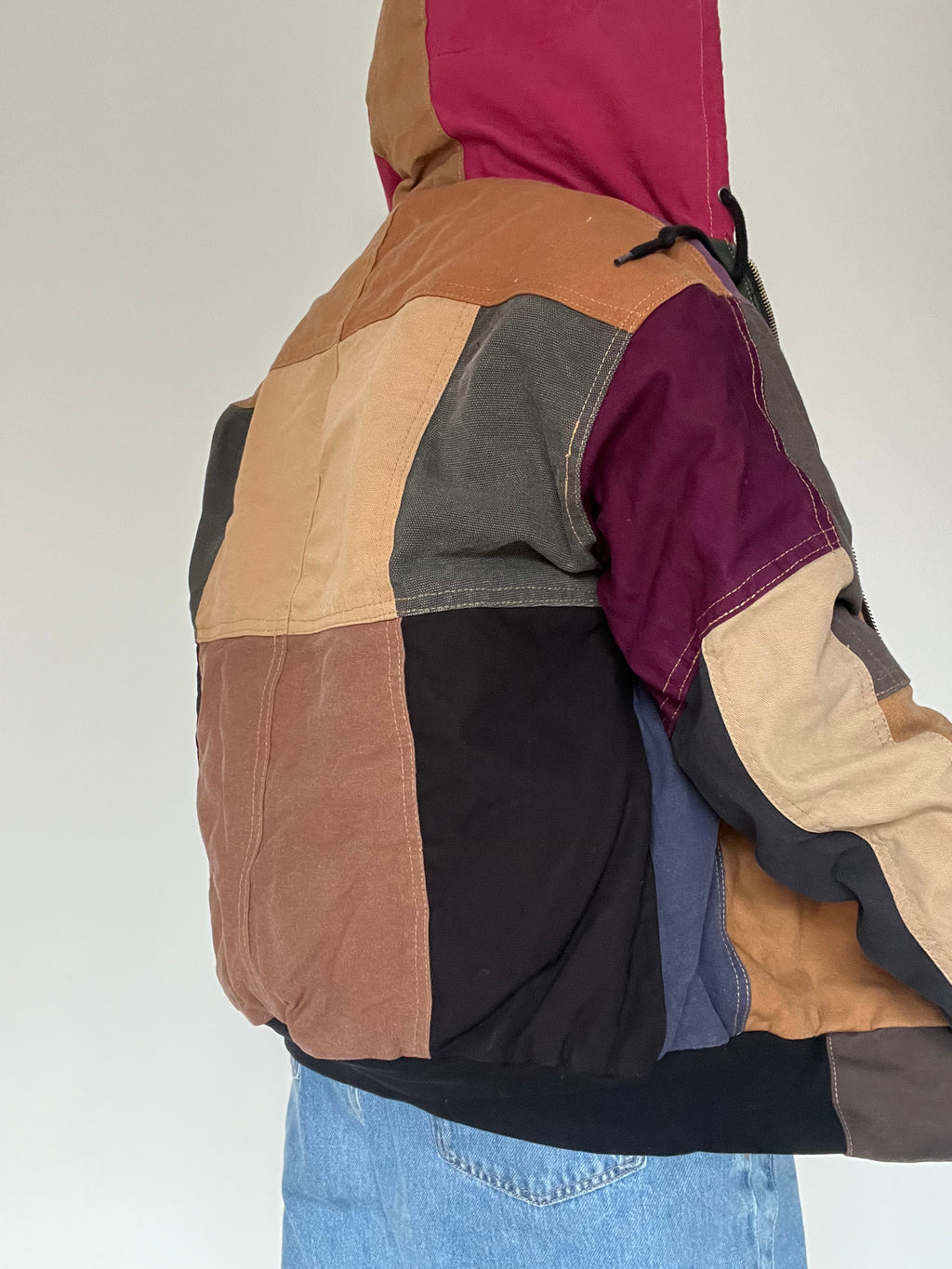 Carhartt reworked jacket with pink hoodie