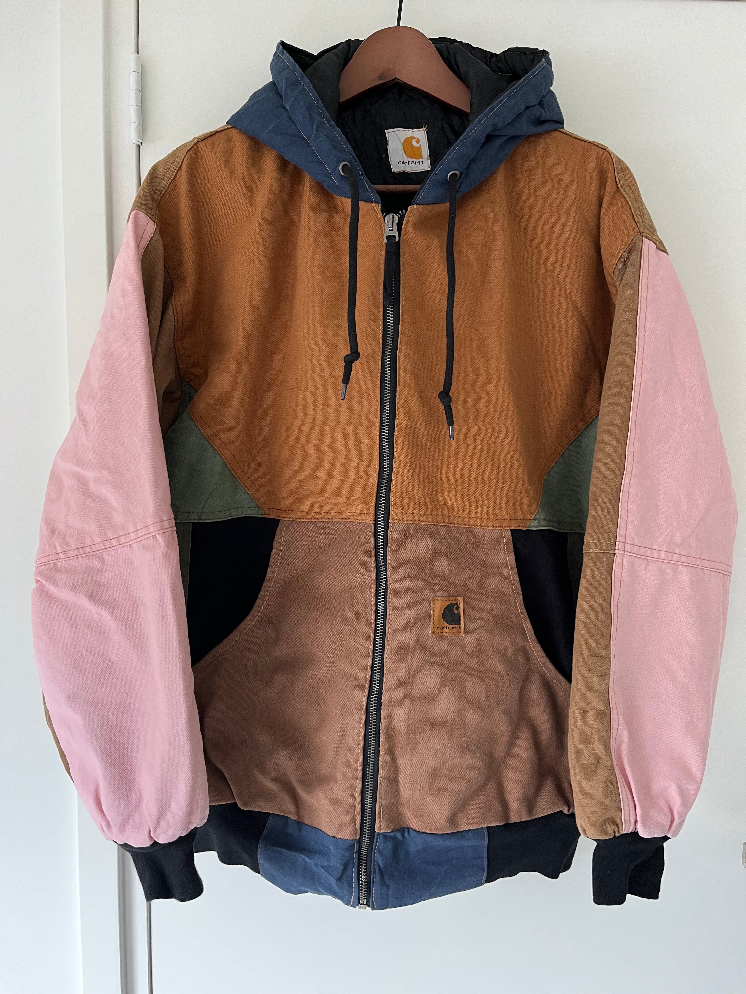 Carhartt reworked jacket with pink sleeves