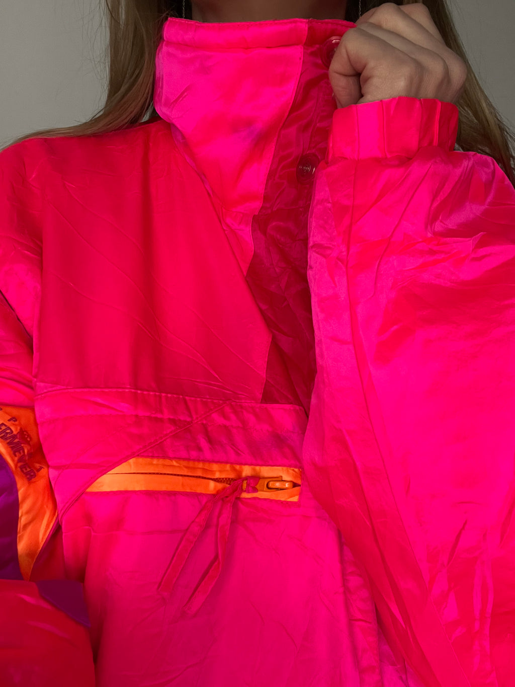 Crazy hot pink windbreaker