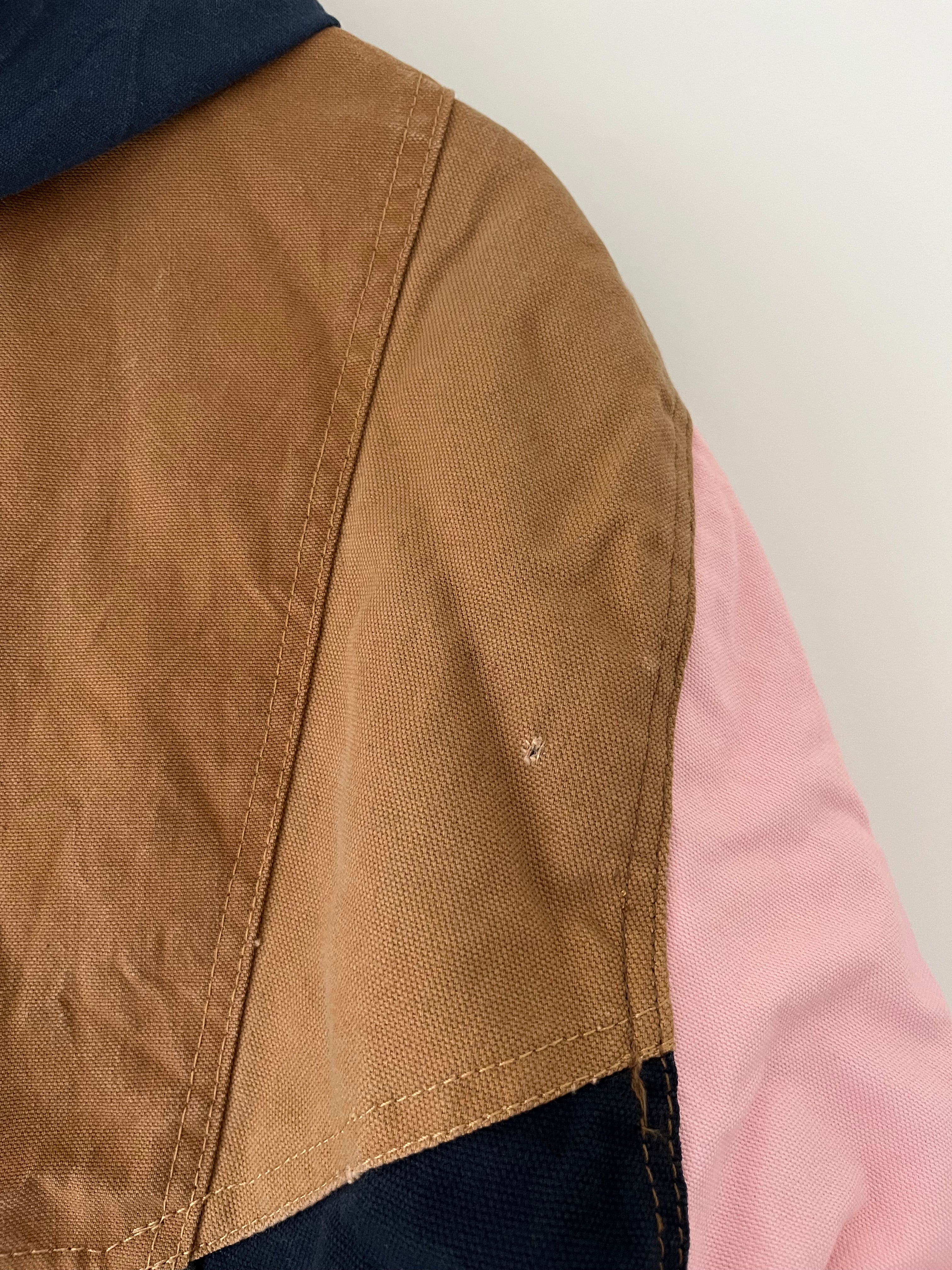 Carhartt reworked jacket with pink sleeves