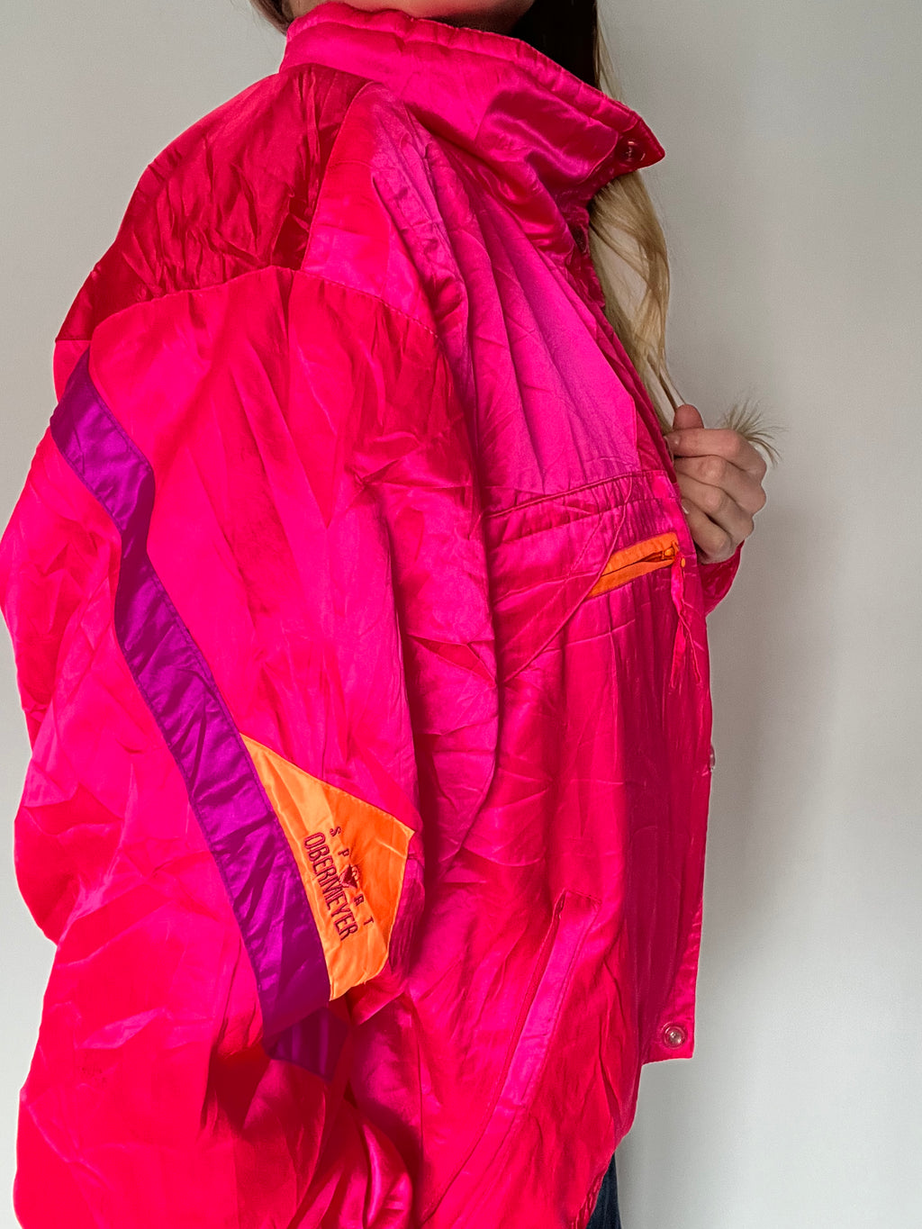 Crazy hot pink windbreaker