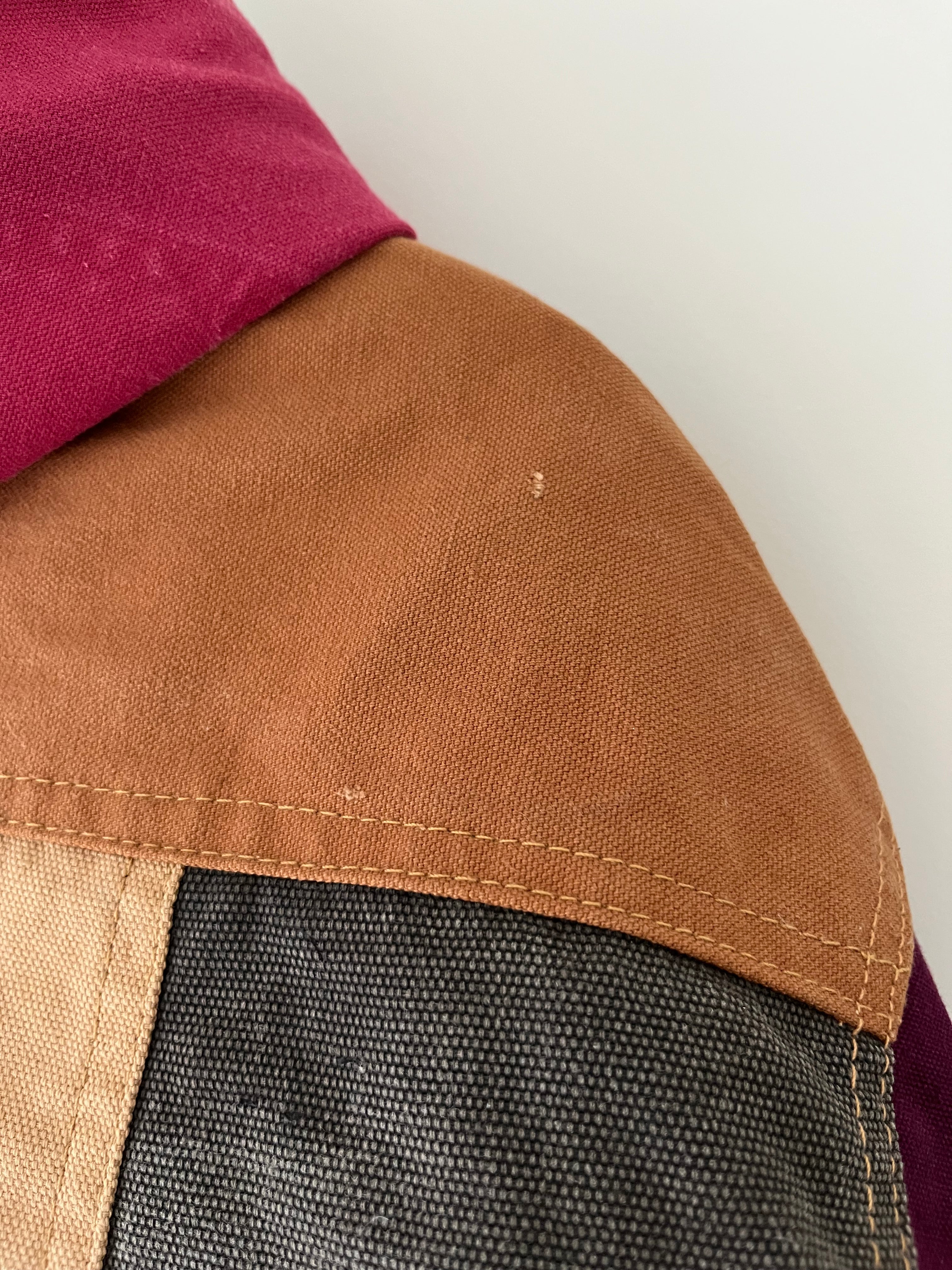 Carhartt reworked jacket with pink hoodie