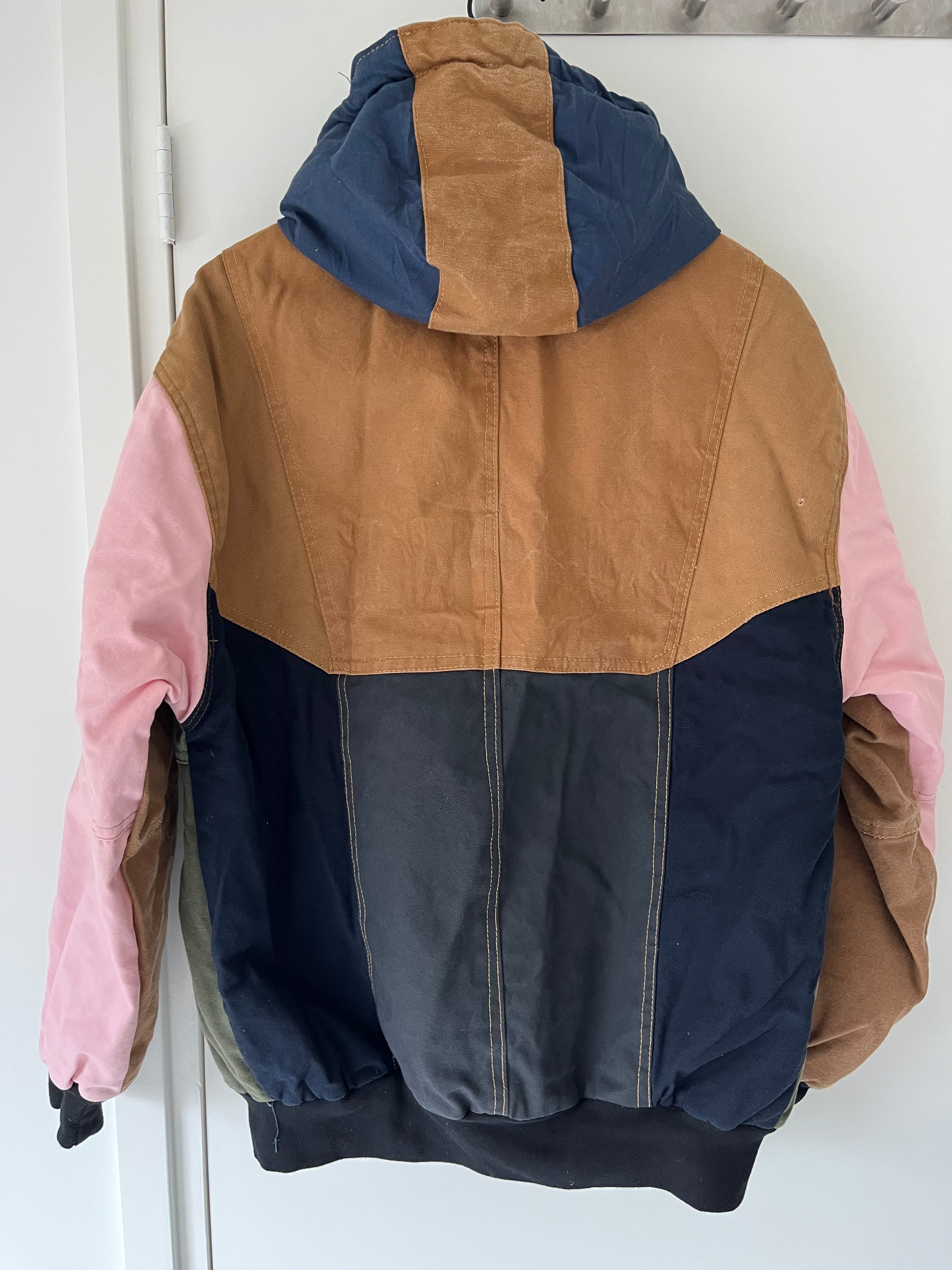 Carhartt reworked jacket with pink sleeves