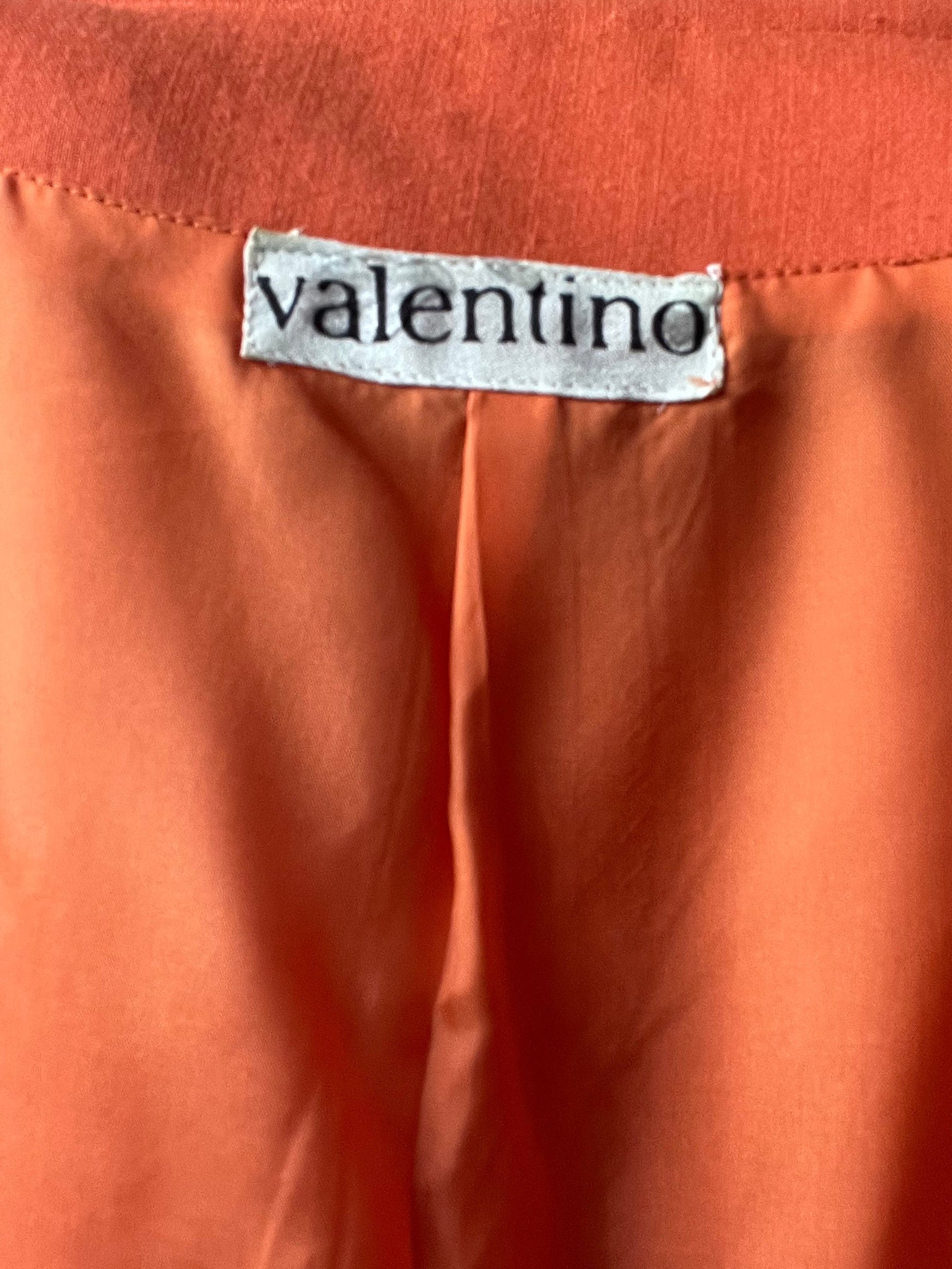 valentino — burnt orange collarless blazer